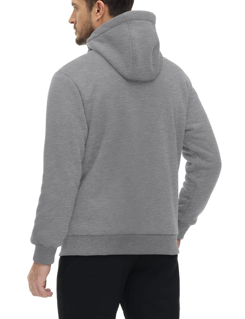 TACVASEN Warm Windproof Thick Crew Solid Casual Light Size M Men's Sweatshirt, Neck, Color, Cotton, Gray,