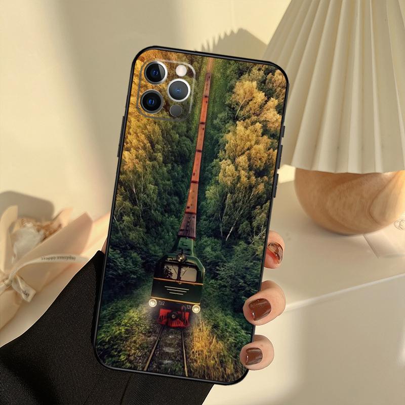 Classic Steam Train Railway Case For iPhone 11 12 13 14 15 16 Pro Max Cover For iPhone 13 12 Mini XR X XS Max Plus