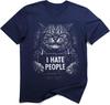 Antisocial Tee I Hate People Cat Mugshot Shirt Funny Introvert Cat Graphic