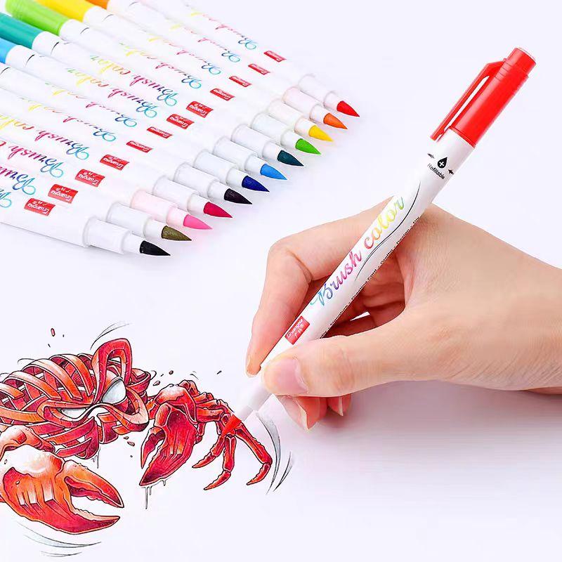 Guangna Hat Sanat Kalemi Yumuşak Uçlu Fırça Hat Güzellik Kalemi Kendin Yap El Hesabı/Resim/İmza Öğrenci Malzemeleri 12 Renk