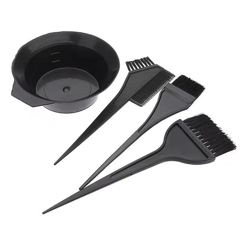 4-Piece Hairdressing Tool Set: Dyeing Bowl & Comb Kit for Home Use