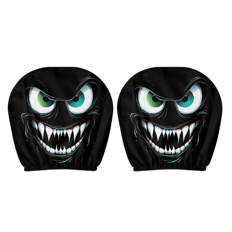 Upgrades Cartoon Evil Eyes Headrest Covers Strong Kids Friendly Designs Headrest Protector for Car Interior Protection