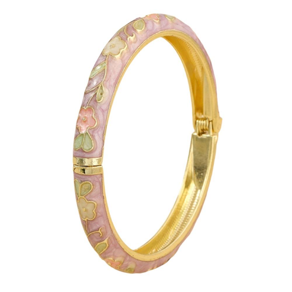 Blumenmuster Blüte Emaille Armband Zink Zink Zinklegierung Vintage Armband Mode Cloisonne Armband Mädchen