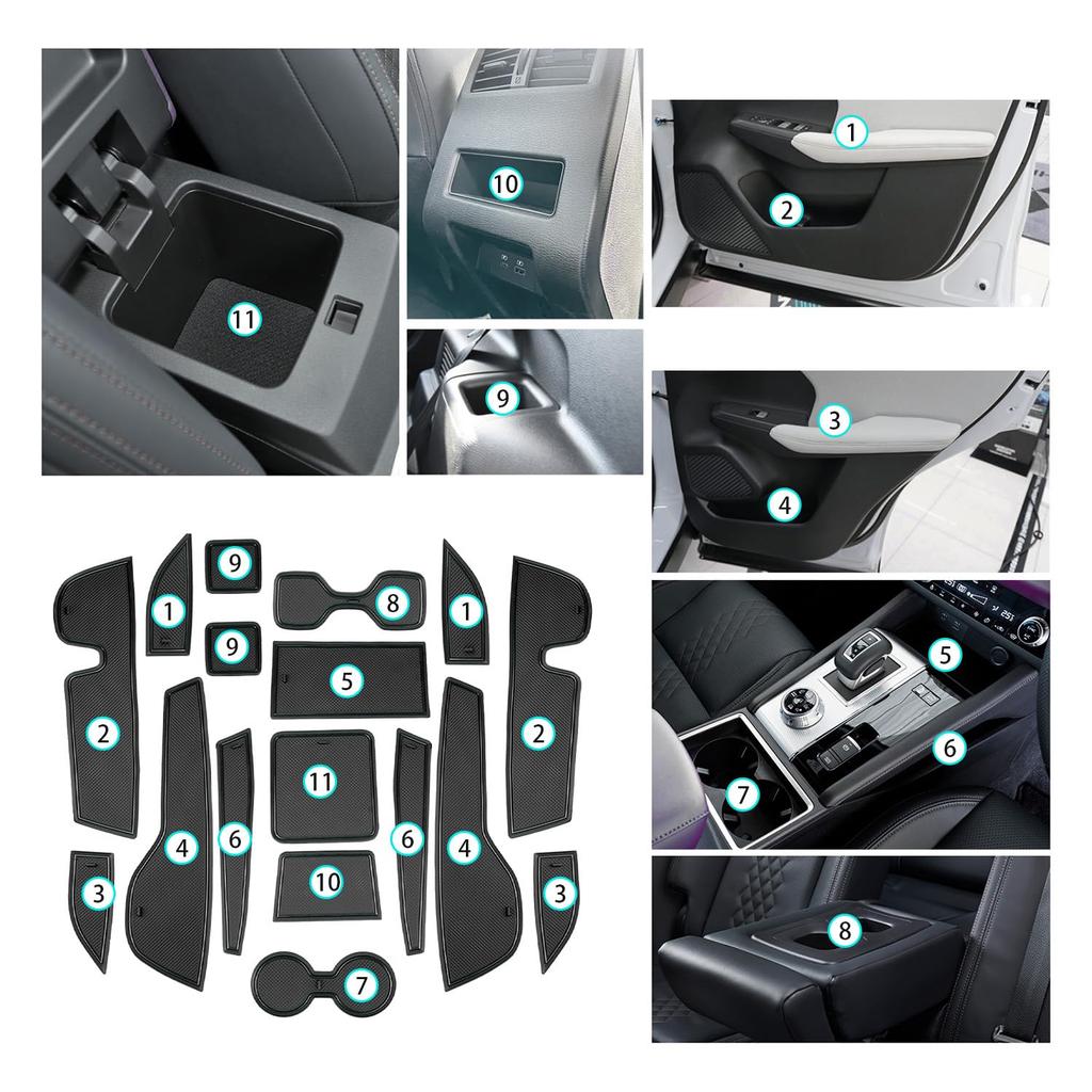 Ruiya 2024 Mitsubishi Outlander PHEV GN0W Minor Change Model, Non-slip, Rubber Mat, Door Pocket,