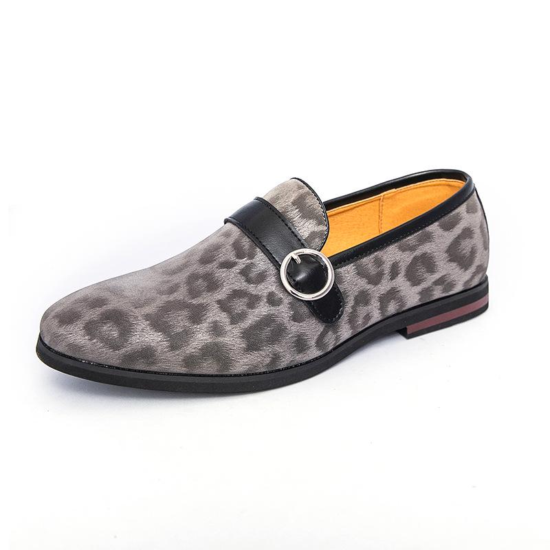 Cross-Border Plus Size Men s Formal Leather Slip-On Loafers - British Style, Spring/Autumn Retro Design 40