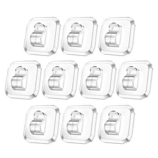 

10/20/50/100 шт. Мини-крючок для лампочек с клейкой полоской для подвешивания гирлянд в помещении и на улице, прозрачный пластиковый зажим, маленькое рождественское украшение, кабель для гирлянды 10 pcs