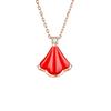 Women's Fashionable Fan-Shaped White Mother-of-Pearl Pendant Necklace - High-End Clavicle Chain Jewelry