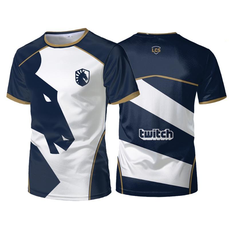 Униформа команды Liquid Team CS:GO E-sports Соревнования Тренировочные костюмы Мужские спортивные футболки Дышащие повседневные свободные топы Футболки L