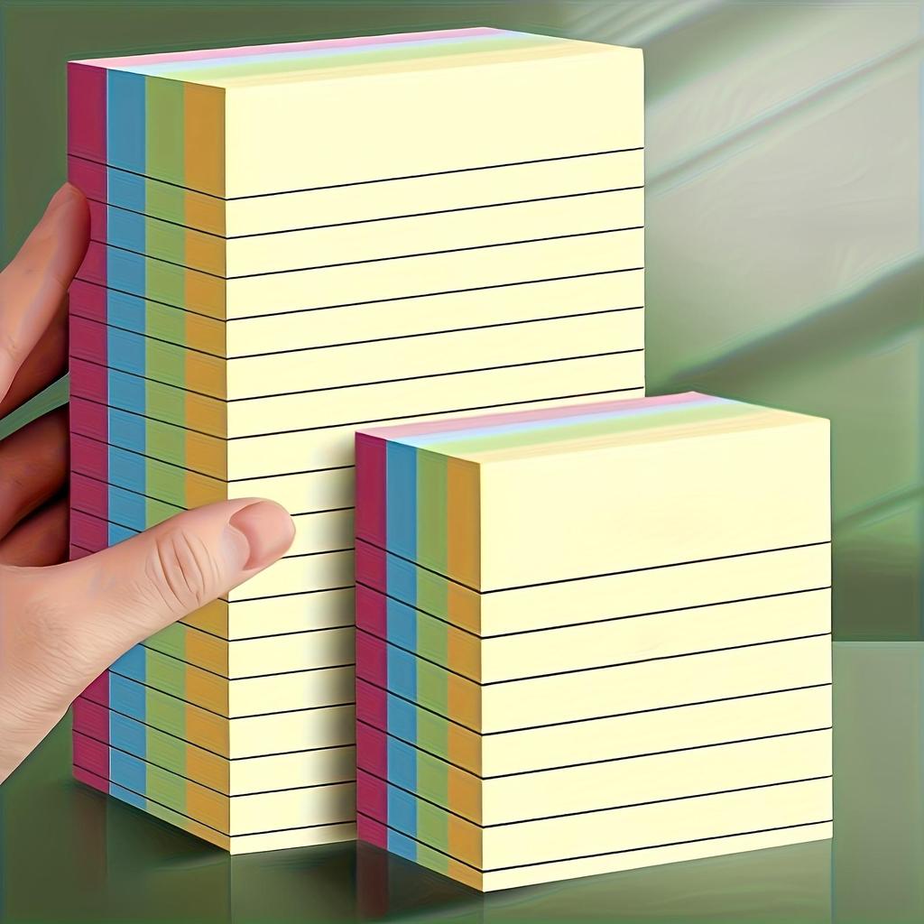 100PCS Sticky Notes - 5-Color Memo Pads, Tearable for Office, Home & School, Perfect for Holidays & Gifting