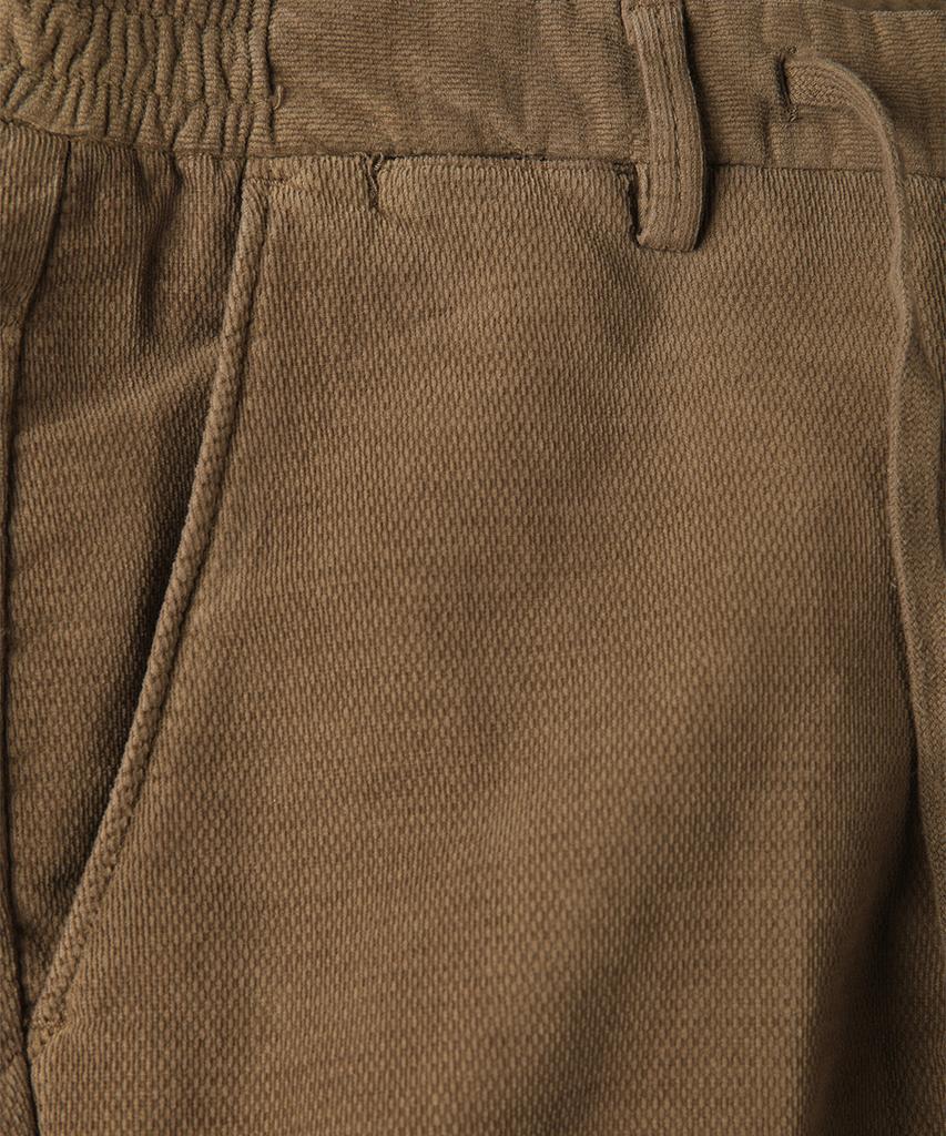 PANICALE Brown Drawstring Cotton Regular Fit Pants