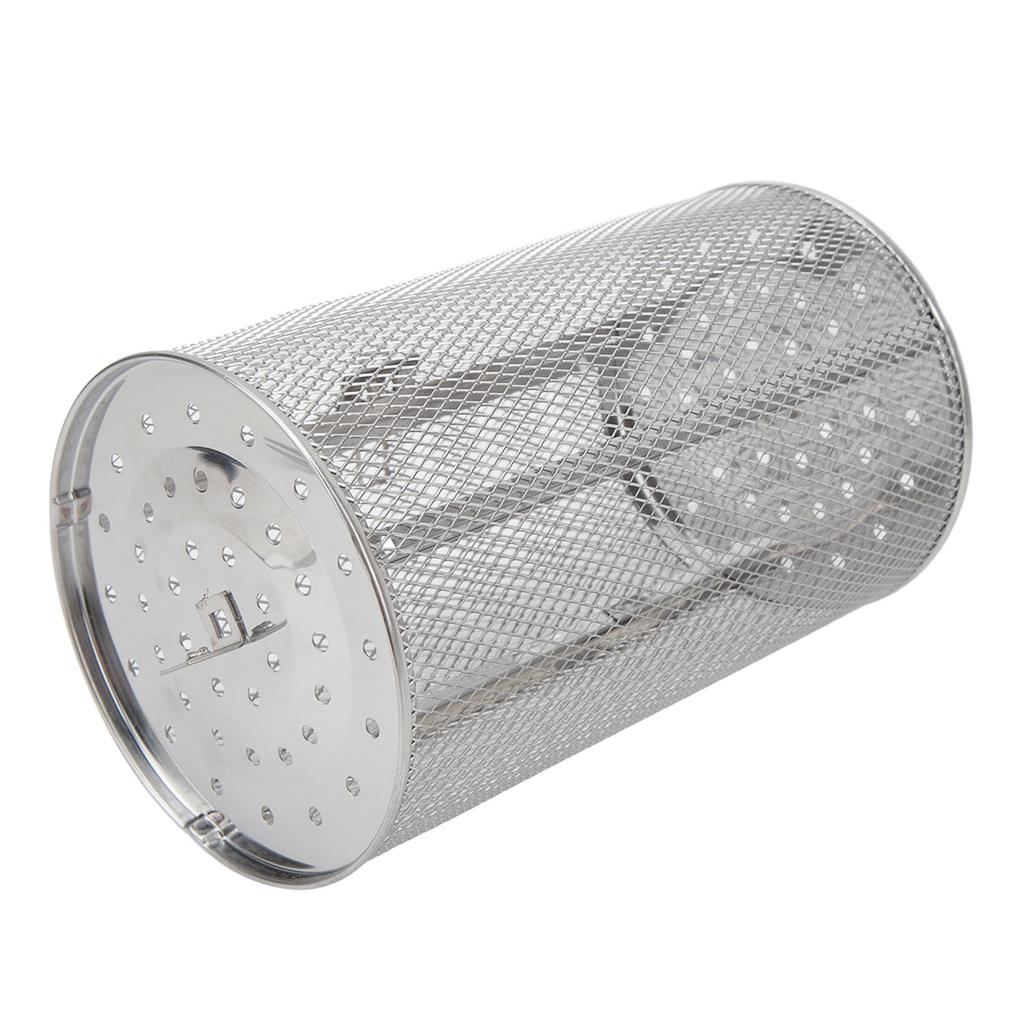 Rolling Grilling Basket Stainless Steel BBQ Rolling Basket Fork Wire Mesh Cylinder Grill Basket for