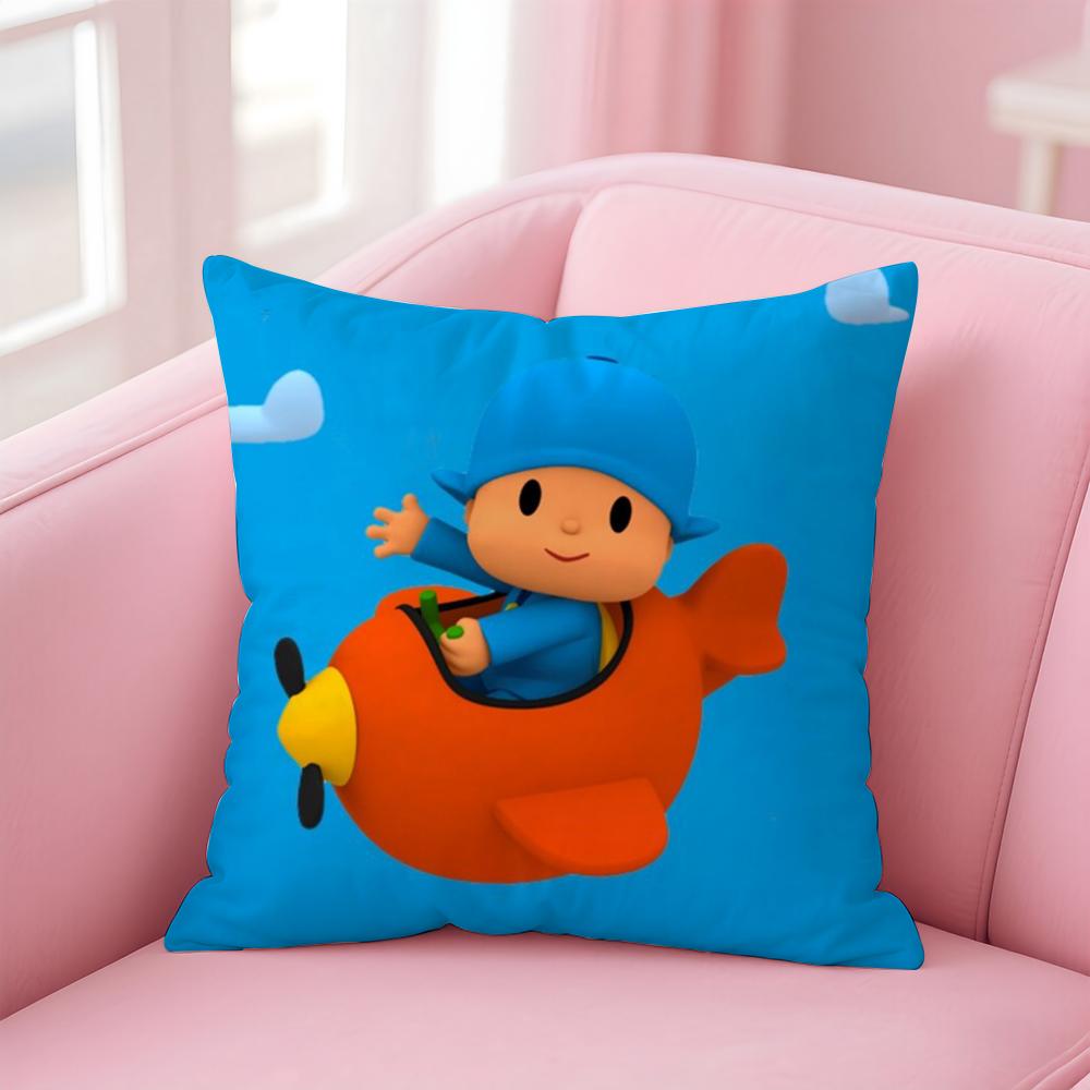 BBoyGirlPocoyo Cushion Cover Linen Pillowcase Cover Soft Decor for Sofa Home Room