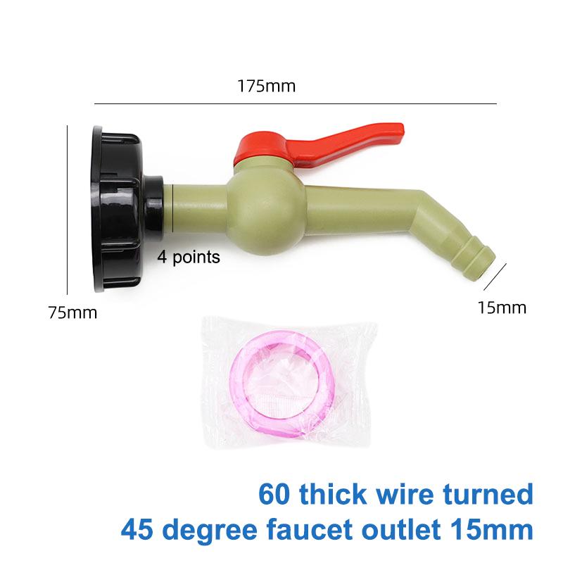 Ibc Tank Adapter Valve Fittings S60*6 Coarse Thread To 1/2 3/4 1" Water Tank Connectors Garden Hose Faucet Accessories