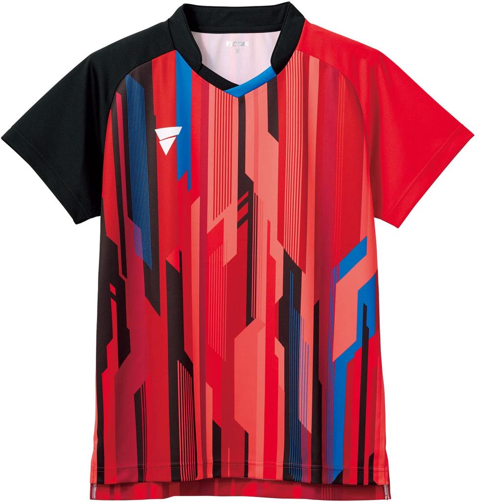 VICTAS Table Tennis Game Shirt Table Tennis Red Size 512301 V-GS300, J.T.T.A (Japan Association) Approved, Unisex, (9000), M,