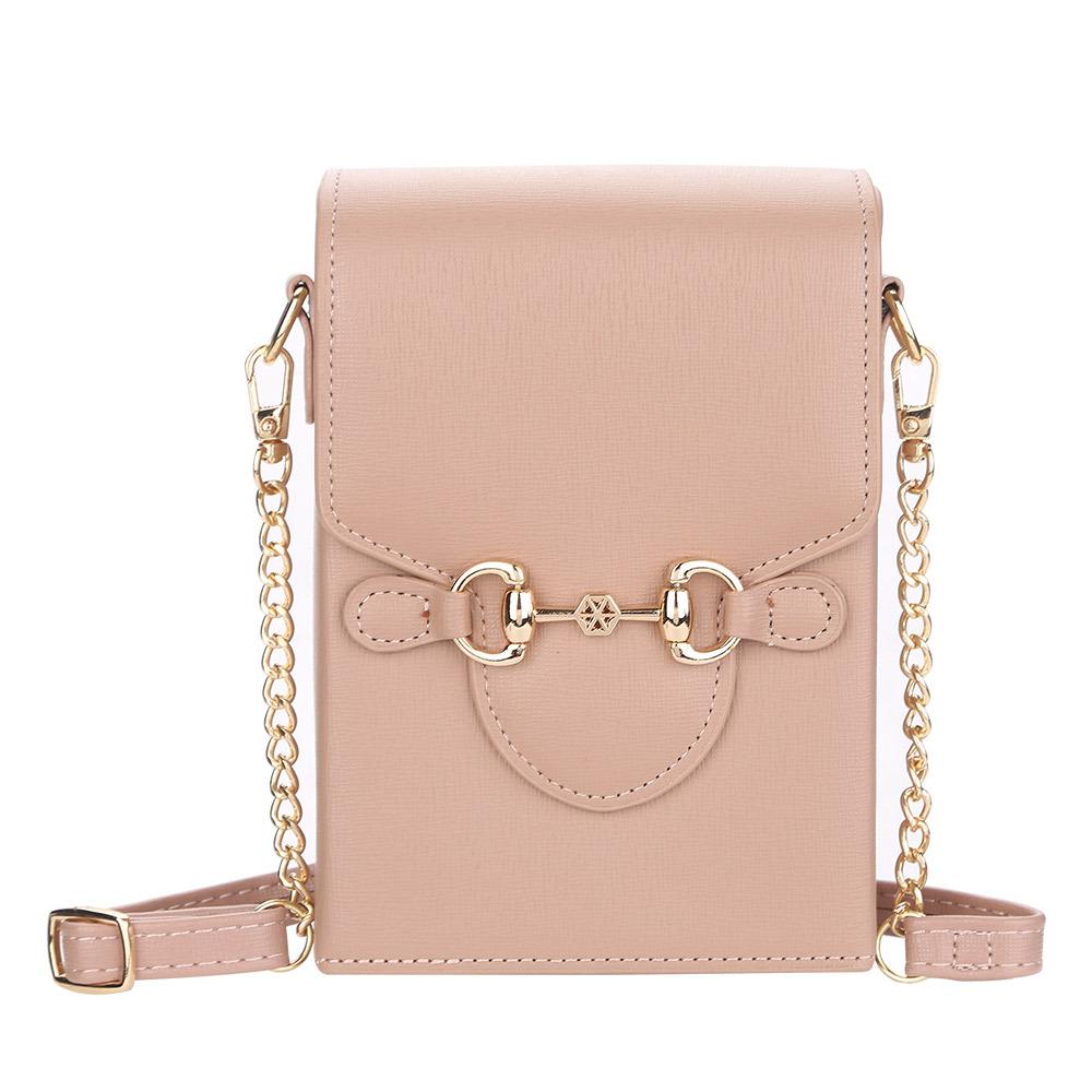 Boiseen New Mobile Phone Bag Women's European and American Solid Color Horse Buckle Large Capacity Shoulder Oblique Span Women's Bag Wallet