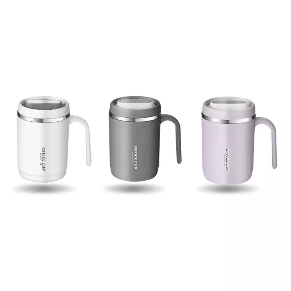 500ML Isolierte Kaffeetasse Reisebecher Thermosflasche aus Edelstahl mit Strohhalm