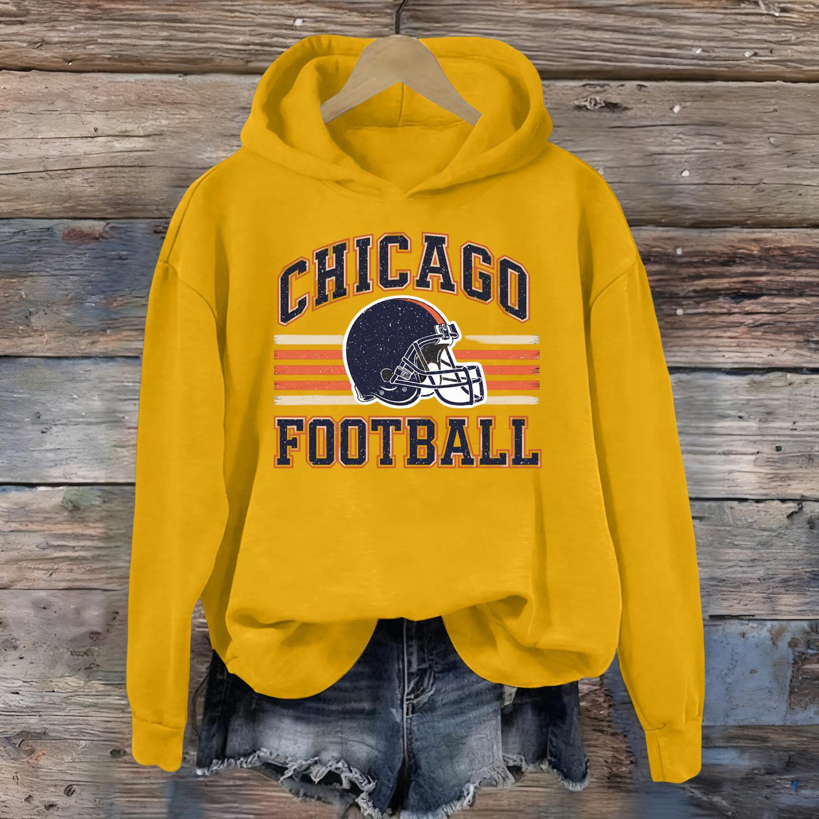 Women s Printed Casual Long Sleeve Hooded Sweatshirt Top XL жёлтый 1890₽