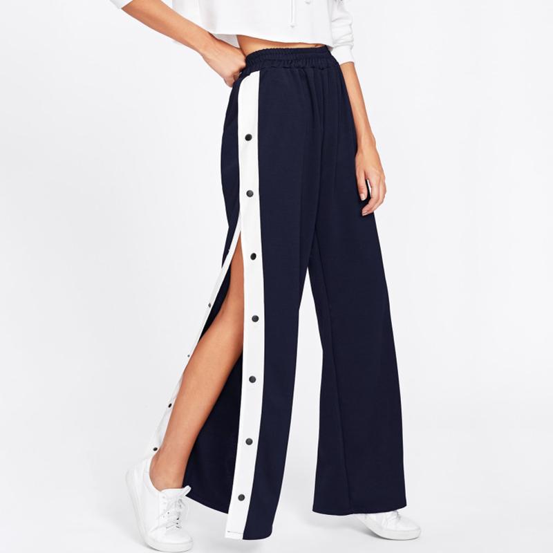 Buy Women Loose Pants Fashion Button Up 