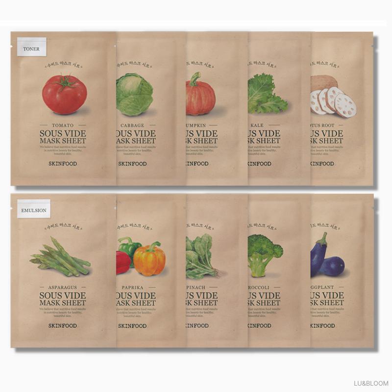 SKINFOOD Sous Vide Mask Sheet 10-Type Variety Pack (+Free gift)