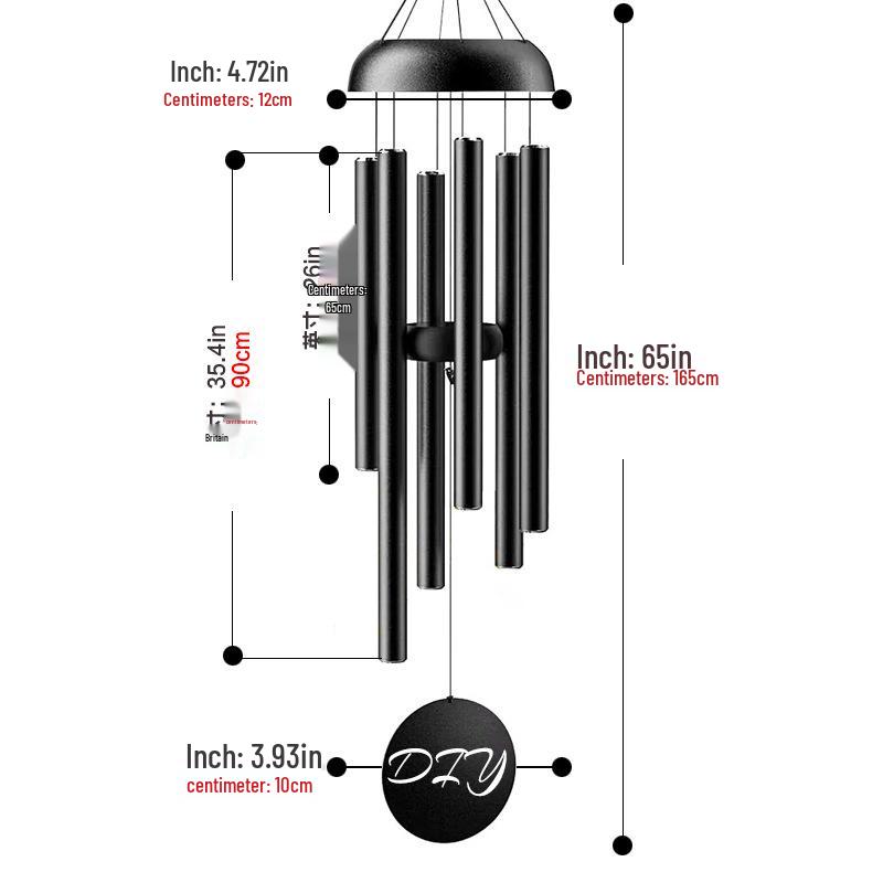 60" Extra Large Tuned Metal Wind Chime for Outdoor Relaxation - Low Tone Memorial Chime