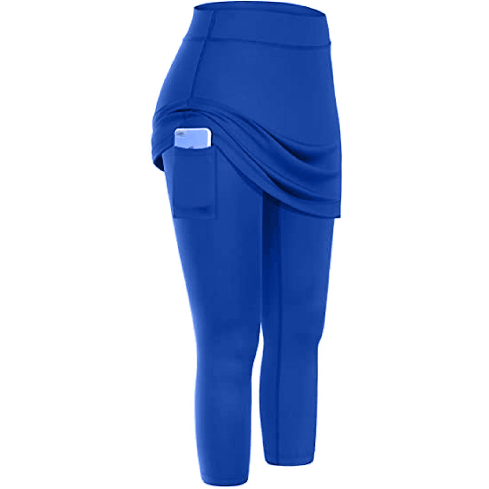 

Women s European & American Style Running Yoga Pants with Side Pockets - High Elastic Fitness Wear Large синій