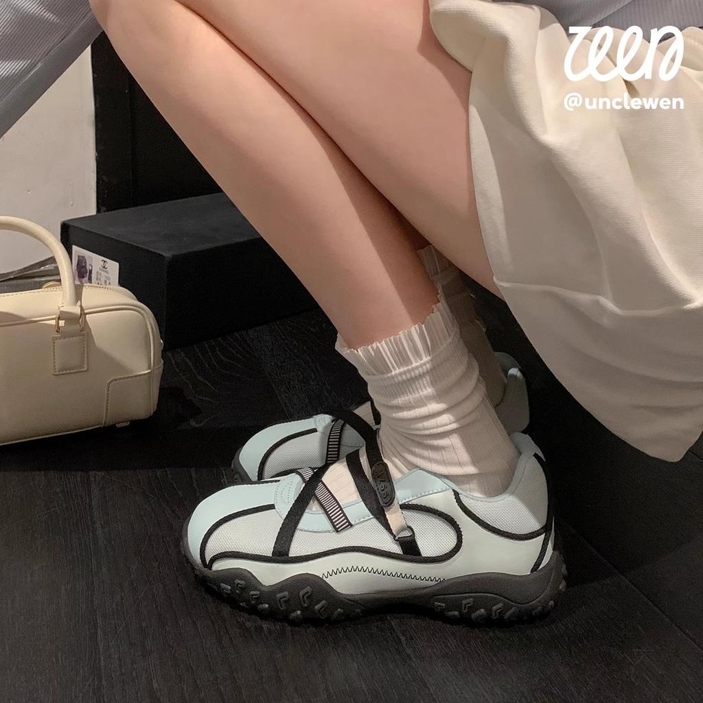 Mint Summer~ 5.5cm Height-increasing Ballet Sandals Women's Summer Breathable Mary Jane Shoes Platform Casual Sneakers