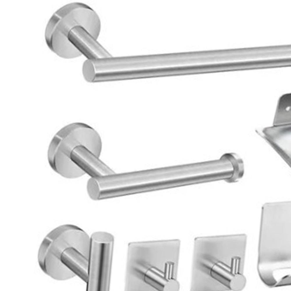 7 Piece SUS304 Stainless Steel Bathroom Hardware Kit Wall Mounted Towel Rack Bathroom