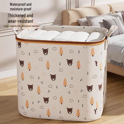 Large Capacity Waterproof Storage Bag for Clothes and Quilts - Extra Thick, Mildewproof, Multi-functional Organizer with Zipper.
