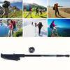 Three Sections Aluminium Alloy Damping Alpenstock Straight Handle Internal Lock Telescopic Trekking