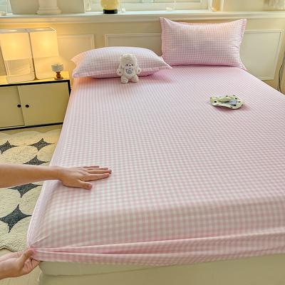 Kariertes Spannbettlaken Hautfreundlicher Bettbezug Elastisches Bettlaken für Mädchen Jungenzimmer Tagesdecke Heim Bettwäsche(Kein Kissenbezug)