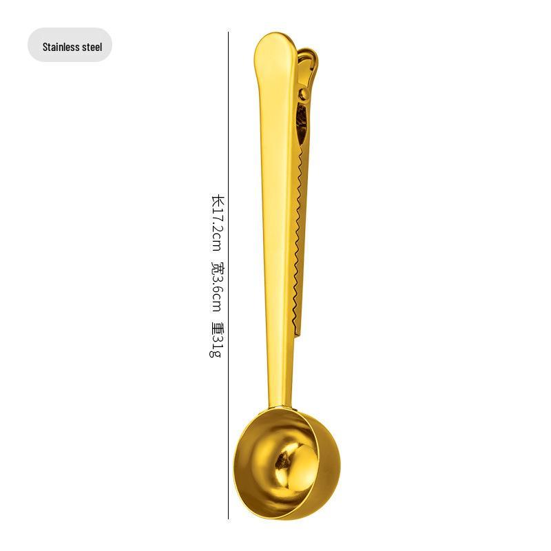 Stainless Steel Multi-Functional Clip Spoon for Snacks, Tea Bags, Milk Powder, and Coffee