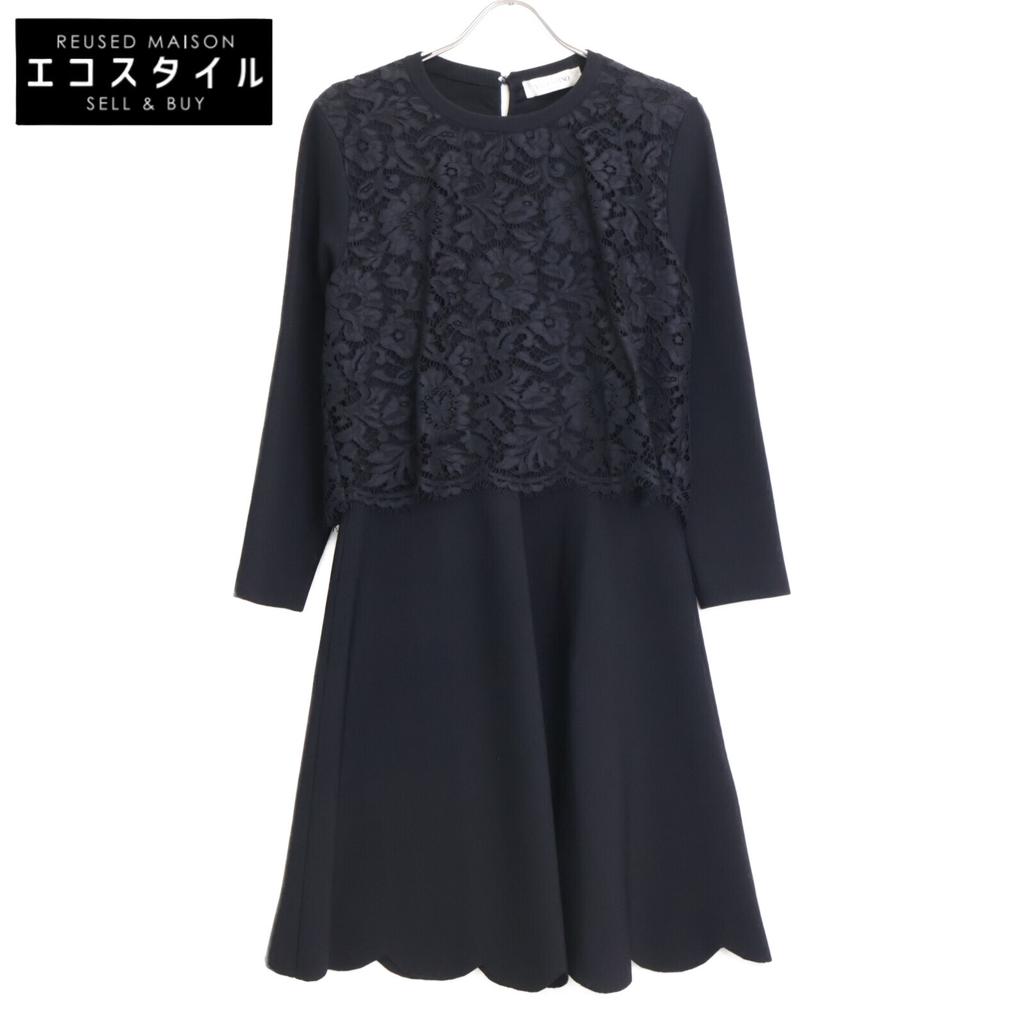 VALENTINO Black lace one piece dress L blackUsed