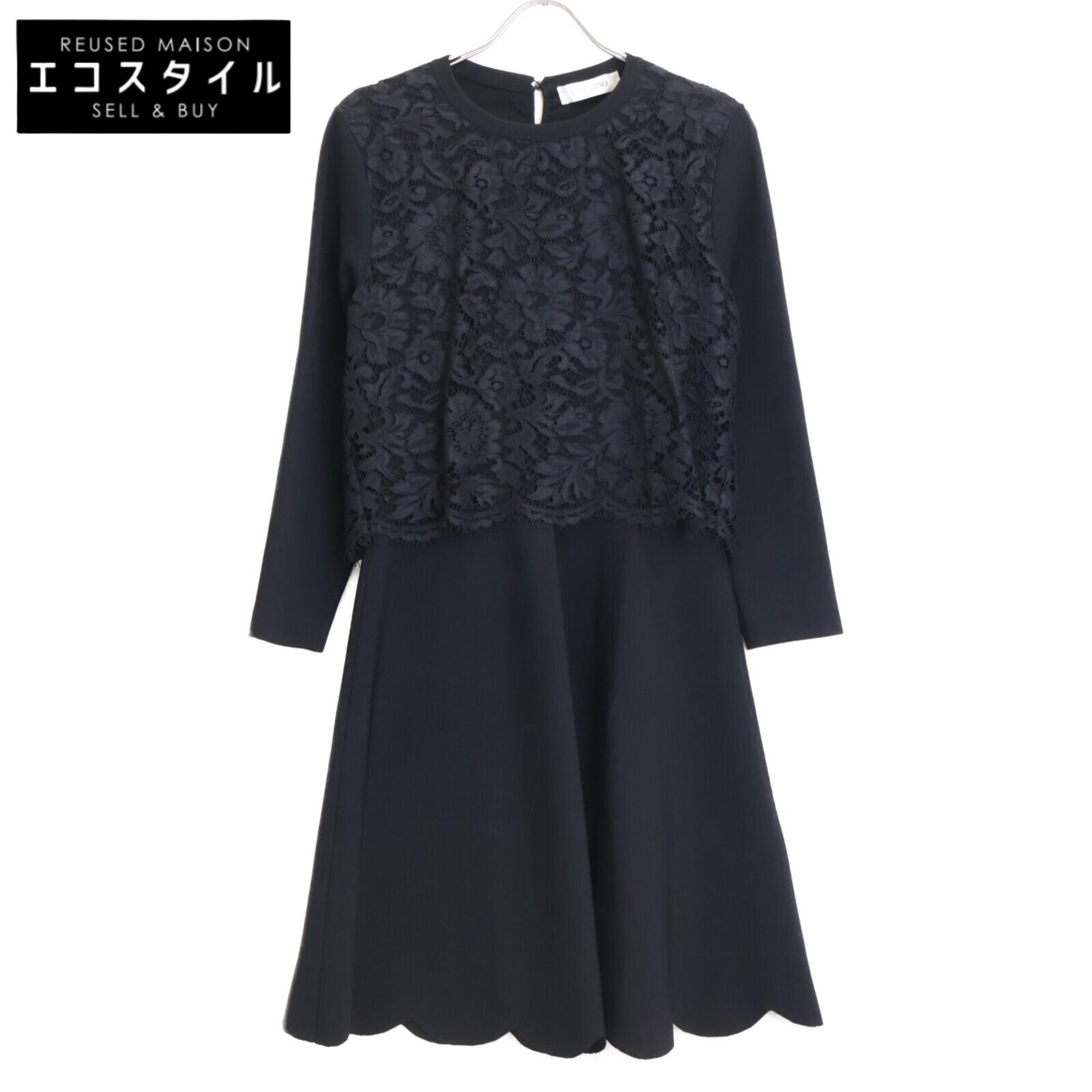 

VALENTINO Black lace one piece dress L blackUsed