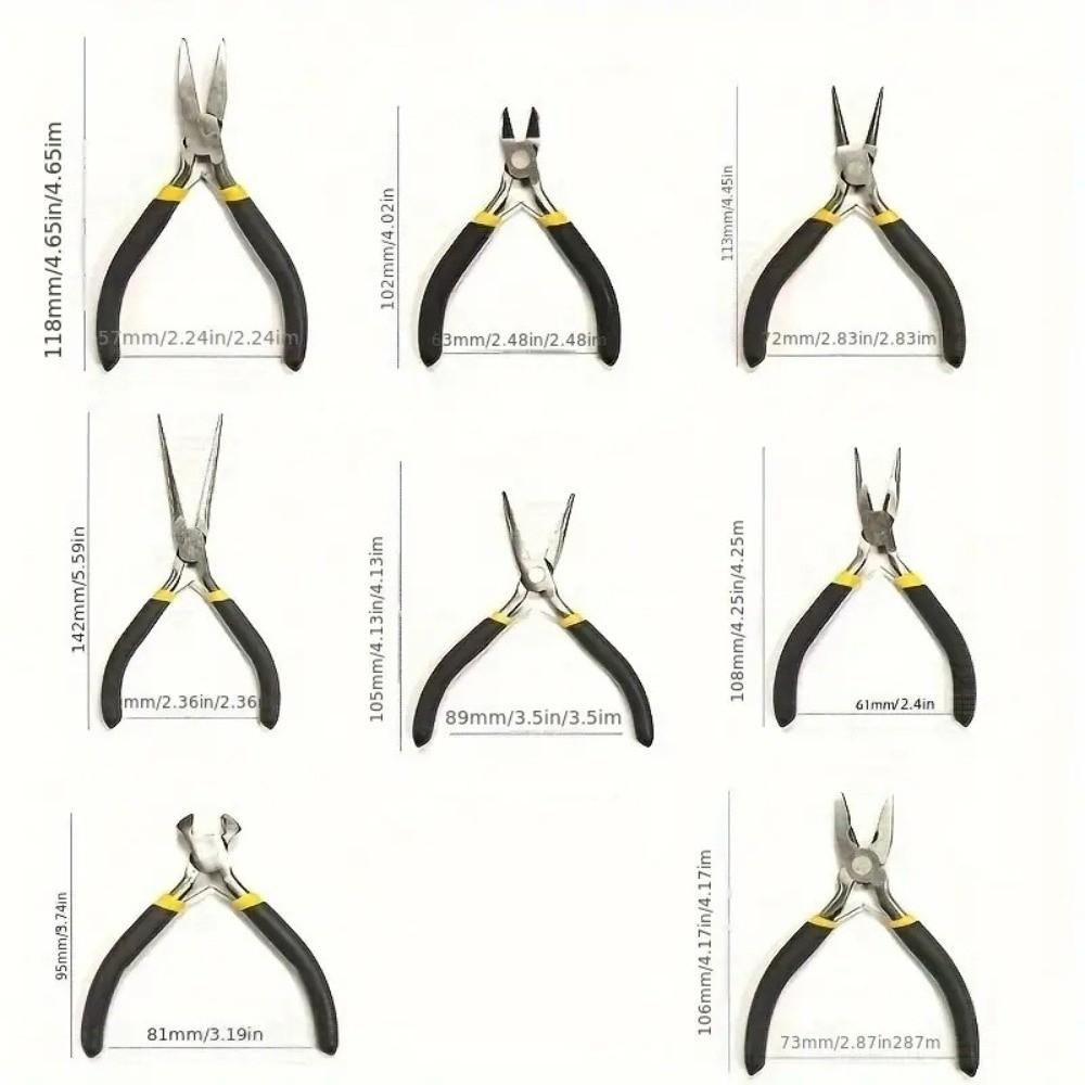 8pcs/set Round Nose Jewelry Pliers Tool Set Metal Plier Tools Kit Jewelry Making Tools Hand Tool