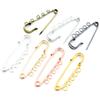 5pcs/lot Safety Pins Brooch Blank Base Brooch Pins 50/80/90mm Pins 3/5 Rings Jewelry Pin for Jewelry Making Supplies Accessorie