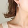 Neue Klassische Edelstahl Zirkon Quadratische Kette Creolen Damen Klein Anhänger Knorpel Helix Tragus Piercing Schmuck