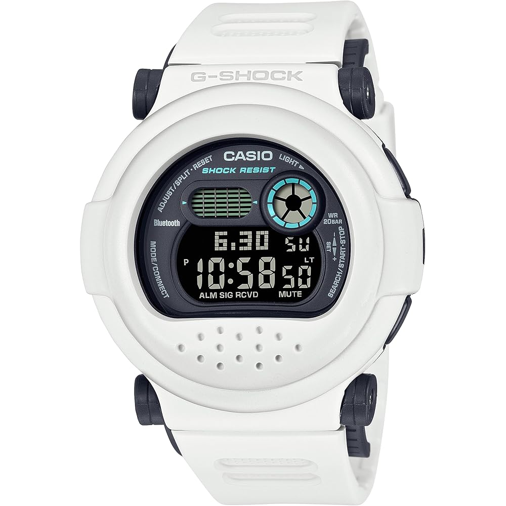 Casio G-Shock G-B001SF-7 Digital Watch White Resin Band Water Resistant