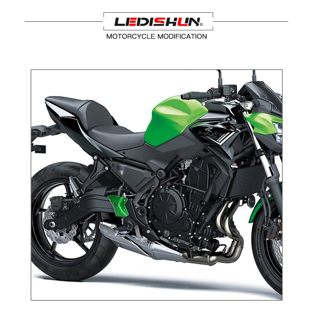 LEDISHUN Motorcycle Heel Plate Set (Left and Right) for Z650RS, Ninja 650, Z650 (Black)
