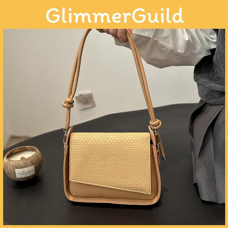 Chic Minimalist Pu Shoulder Bag With Unique Stitching For Fashionable Everyday Use
