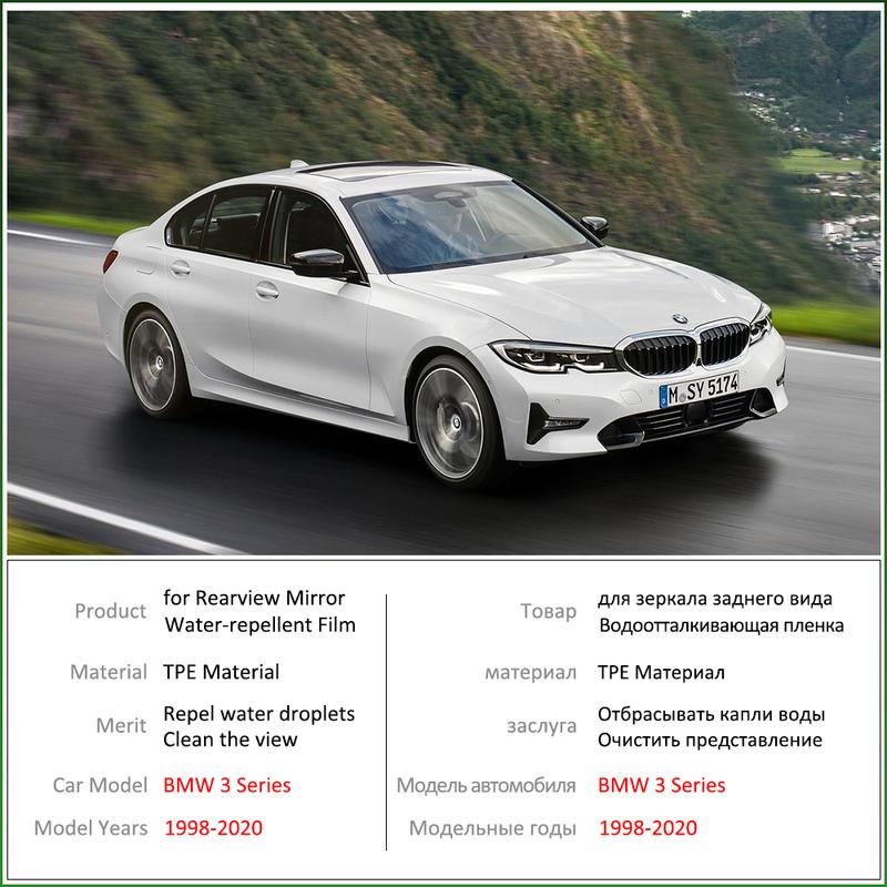 for BMW 3 Series 1998~ BMW E46 E90 F30 G20 318i 320i 325i 328i 330i Full Cover Rearview Mirror Anti Fog Film Accessories