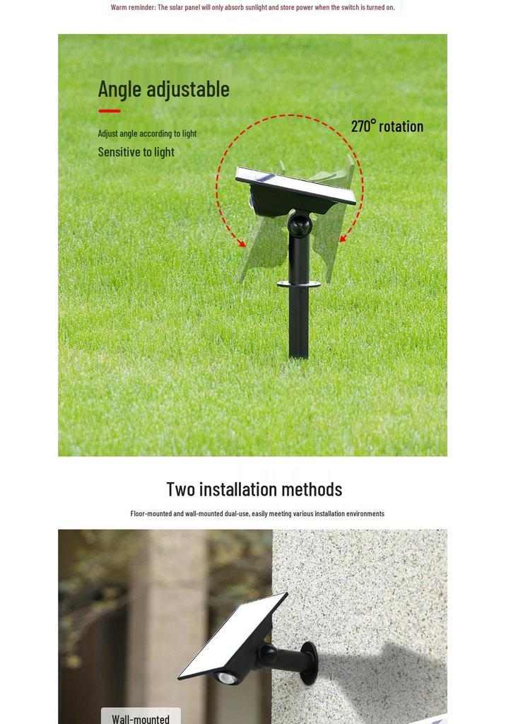 Outdoor Solar Waterproof Garden Spotlight for Courtyard Landscape Decoration