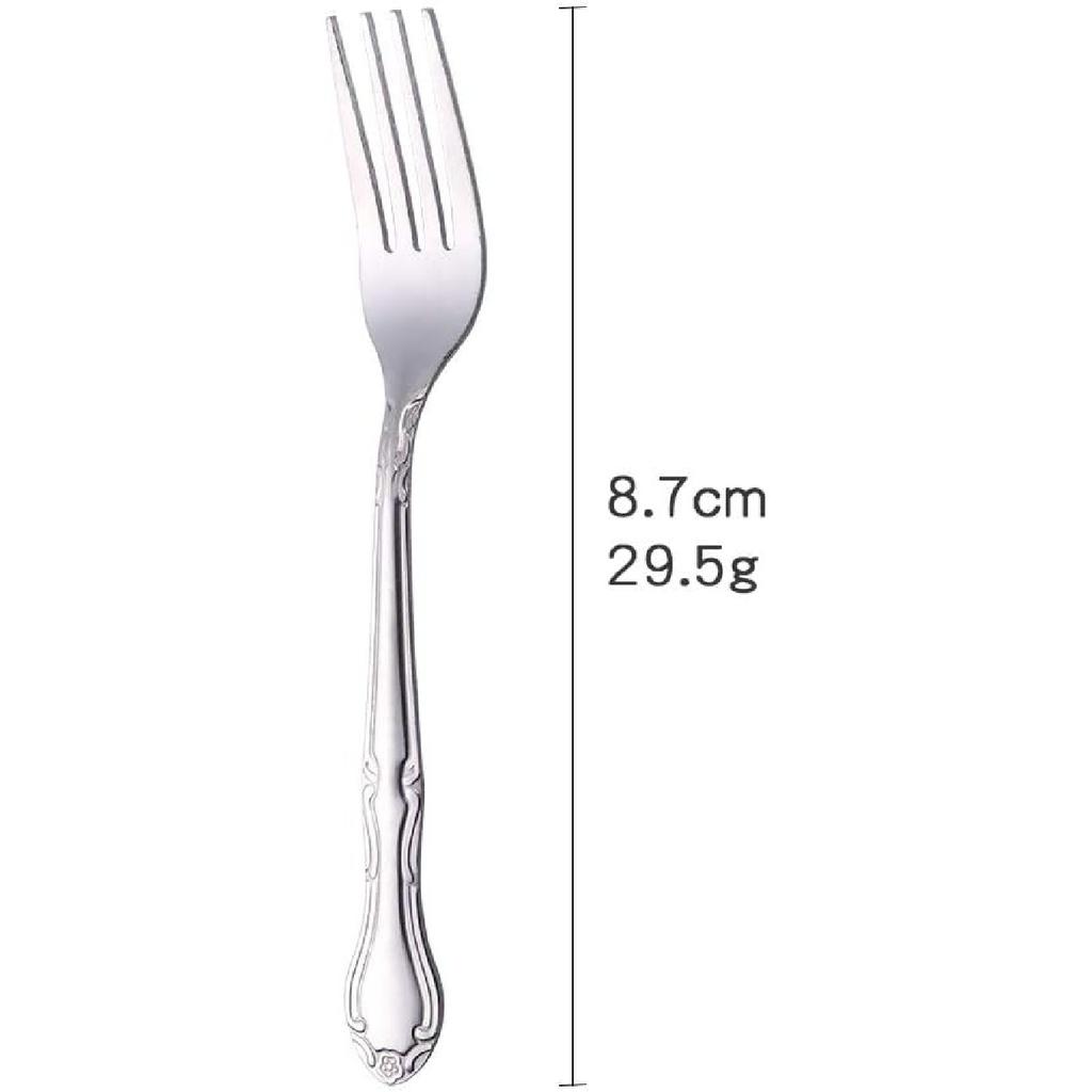 Dinner Fork Salad Dessert Forks Rose Pattern 12 Pieces, BUY&USE Silver Stainless Steel 7.3-Inch Flatware