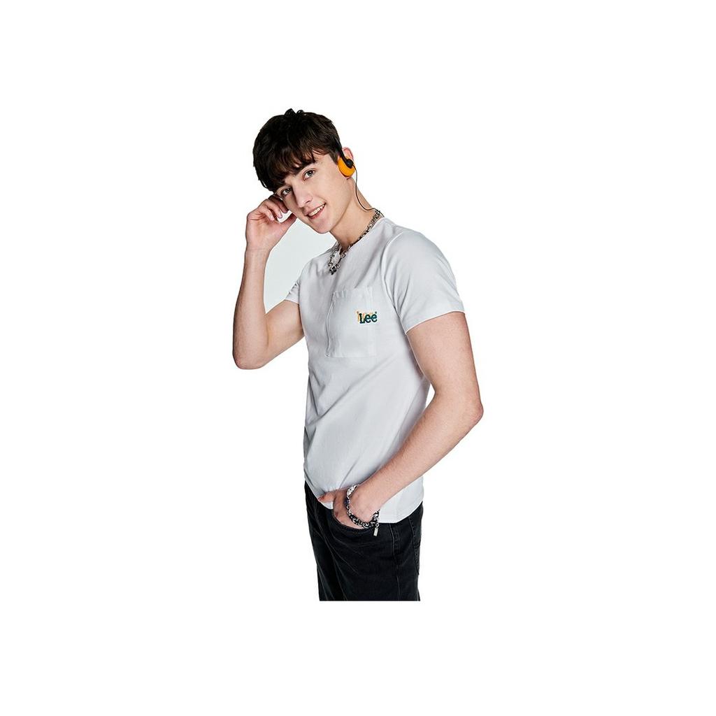 Lee SS23 Solid Slim Fit Pocket Crew Neck T-Shirt Men tops White LMT0045313RX00FK14000