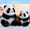 Panda Plush Toy With Pp Cotton Filling Soft Short Fur Stuffed Animal Gift For Kids