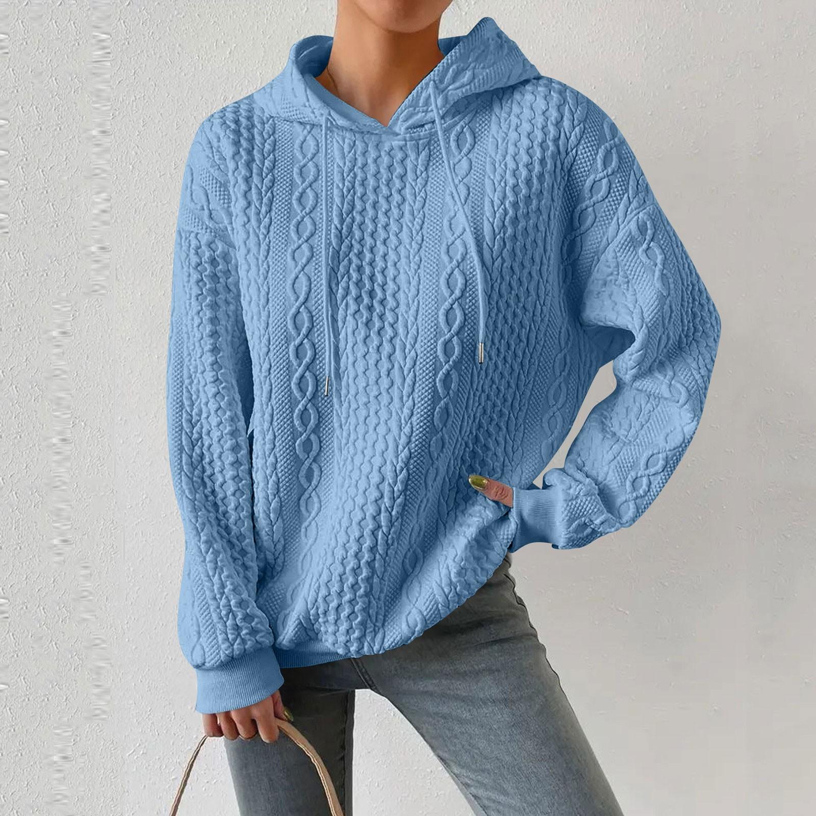 

Женские толстовки с длинным рукавом, повседневные однотонные толстовки с капюшоном на шнурке для женщин, пуловер XL