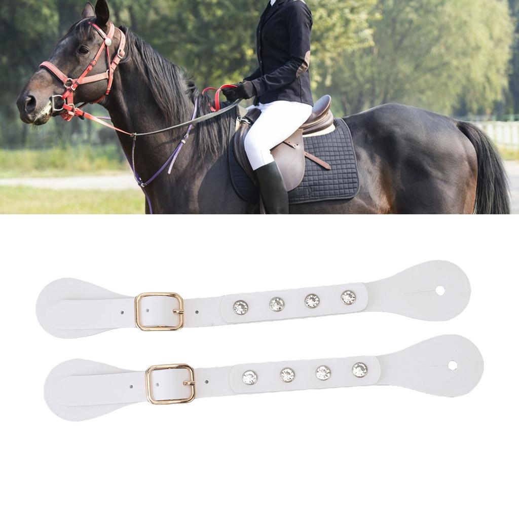 1 Pair Spur Straps Rhinestone Decorated Synthetic Lther Vintage Spur Boot Straps for Boots Equipment