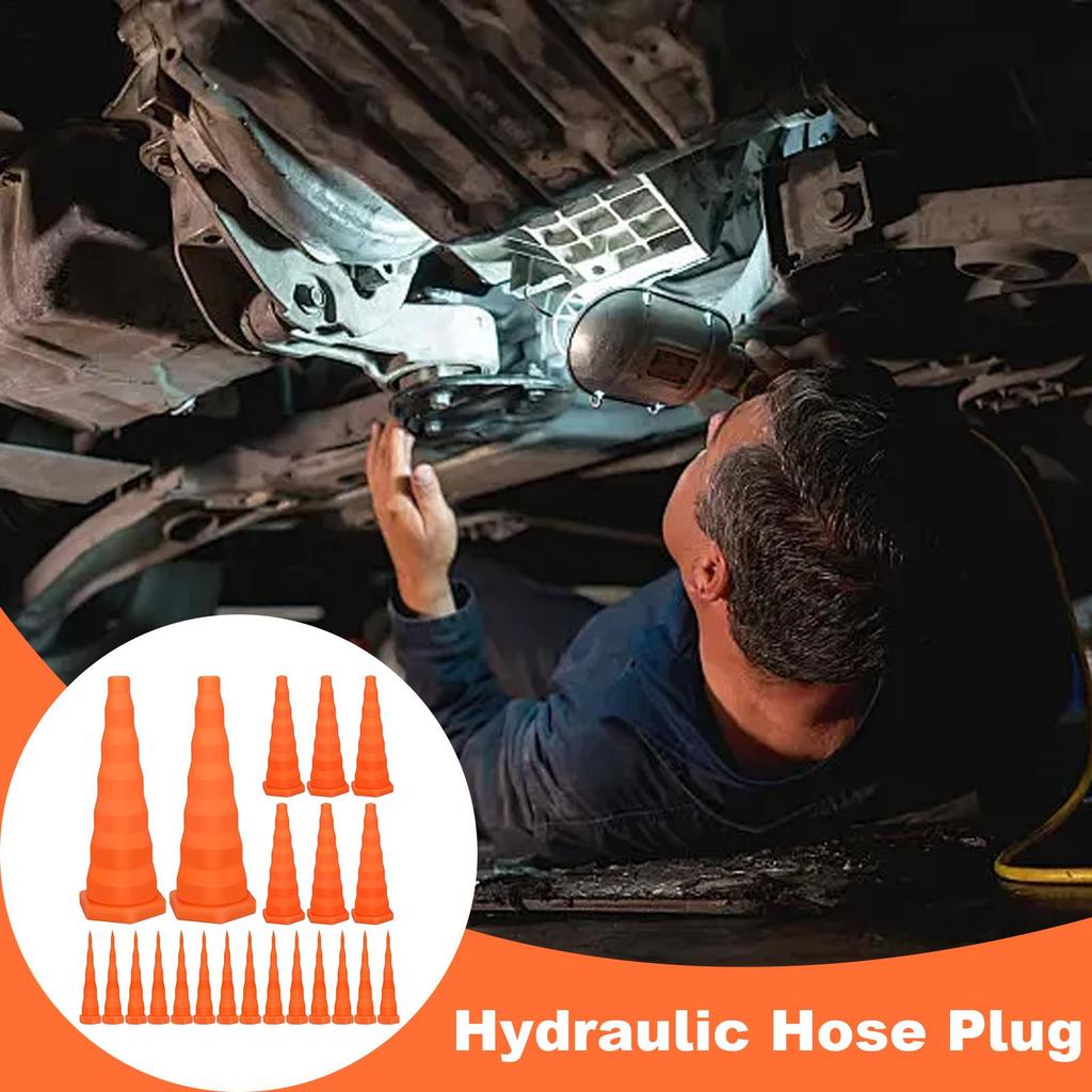 22 Stück Hydraulikschlauchstopfen Konischer Dichtstopfen für Hydrauliköl Tropfsicherer Gummi-Schlauchstopper Für Bewässerungsleitungen