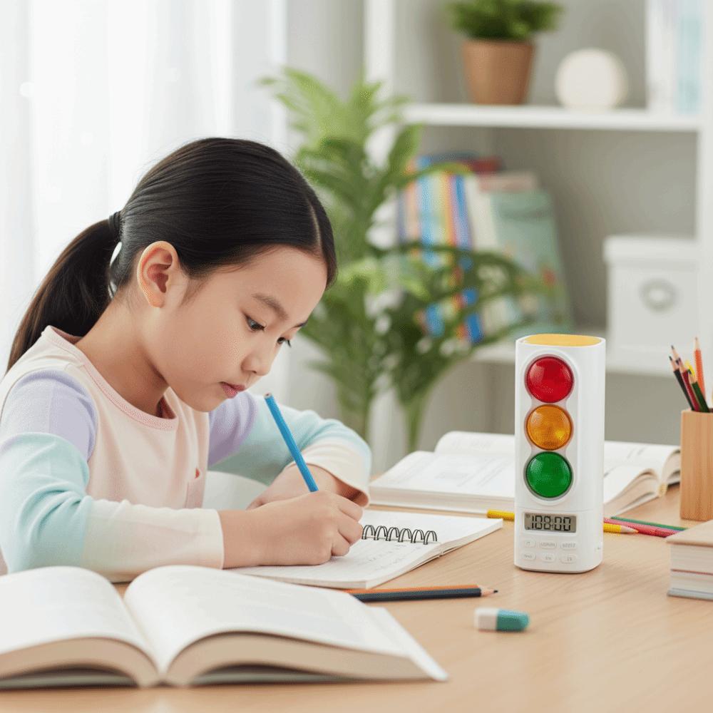 Visueller Ampeltimer aus Kunststoff Tragbarer Selbstdisziplin-Timer Schülerlernen