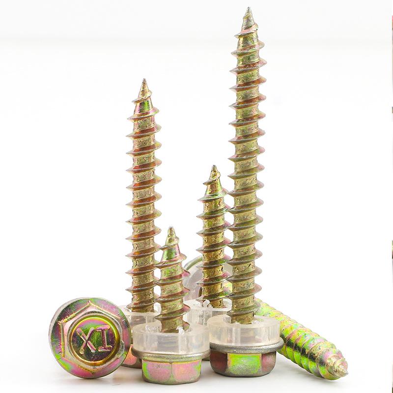 Zinc-Plated Hexagonal Head Self-Drilling Wood Screw Set