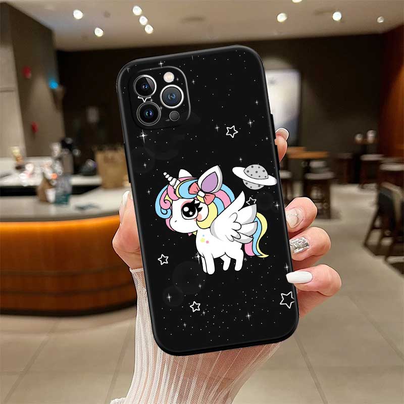 RE17 Cartoon Unicorn Phone Case for Samsung Galaxy S20 S21 S22 Ultra FE + Plus A21S A22 A24 A25 A26 A30 A30S A31